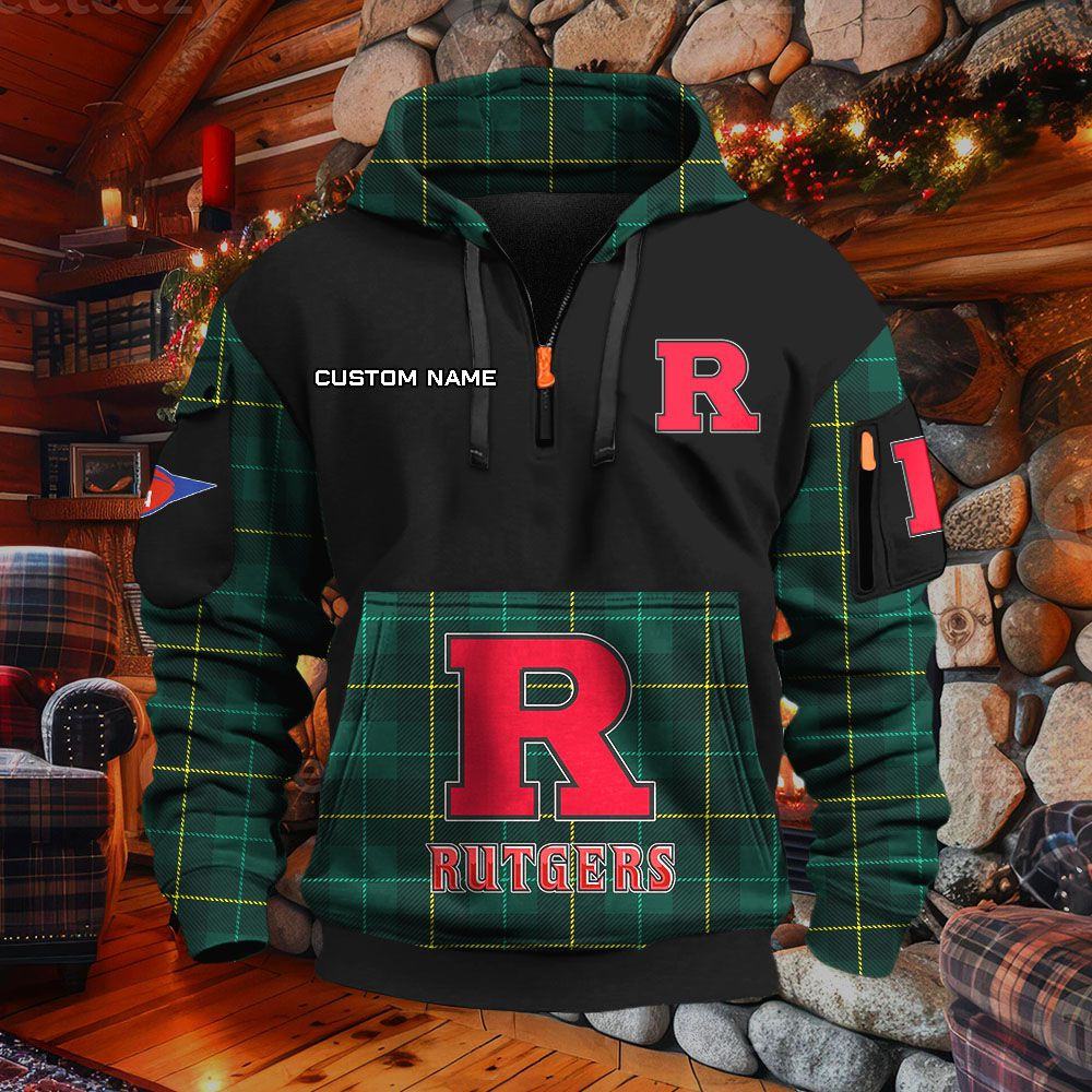 Sweat à capuche à demi-zip Rutgers Scarlet Knights – Image 5