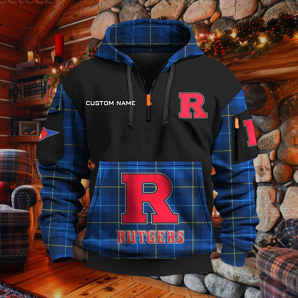 Sweat à capuche à demi-zip Rutgers Scarlet Knights – Image 6