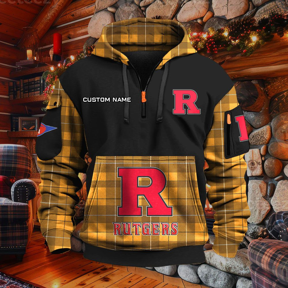 Sweat à capuche à demi-zip Rutgers Scarlet Knights – Image 9