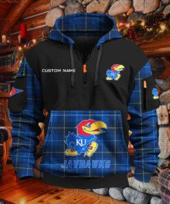 Sweat à capuche à demi-zip Kansas Jayhawks