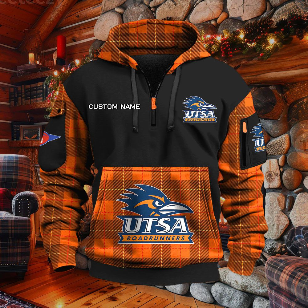 Sweat à capuche à demi-zip Utsa Roadrunners – Image 8