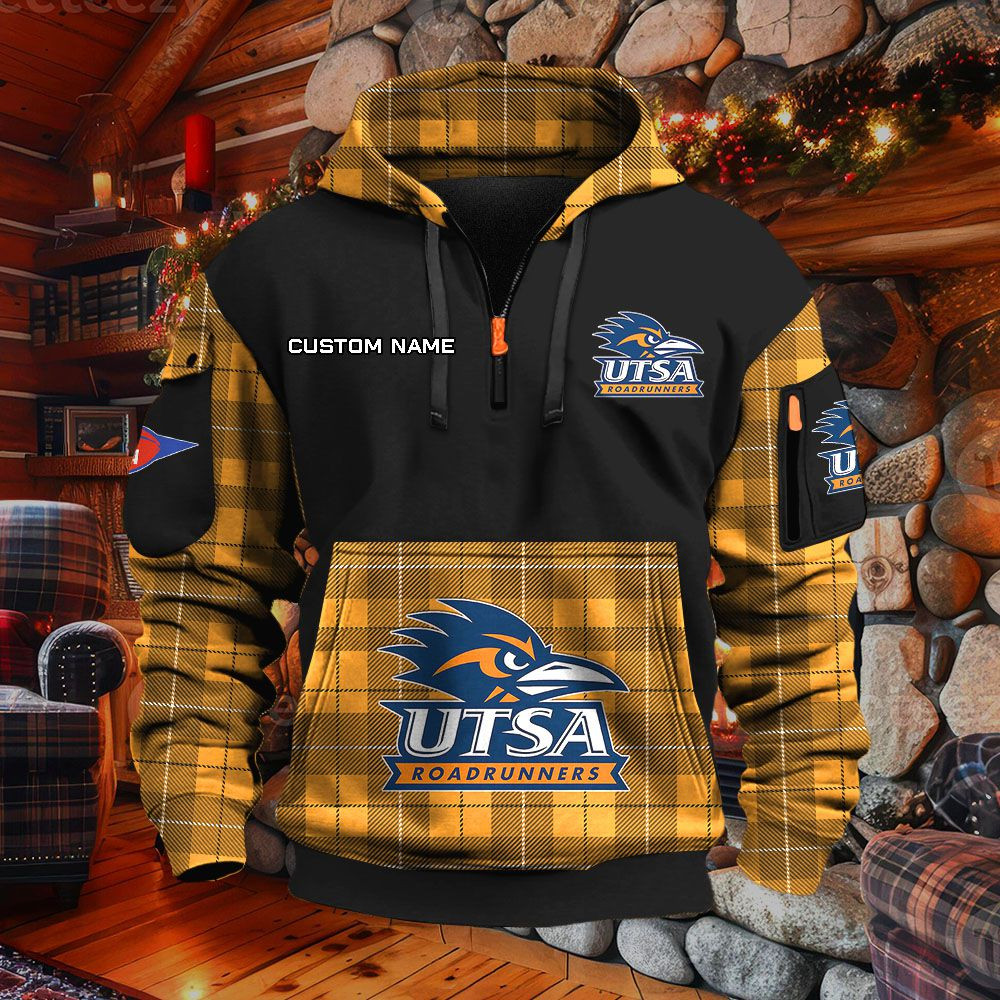 Sweat à capuche à demi-zip Utsa Roadrunners – Image 9