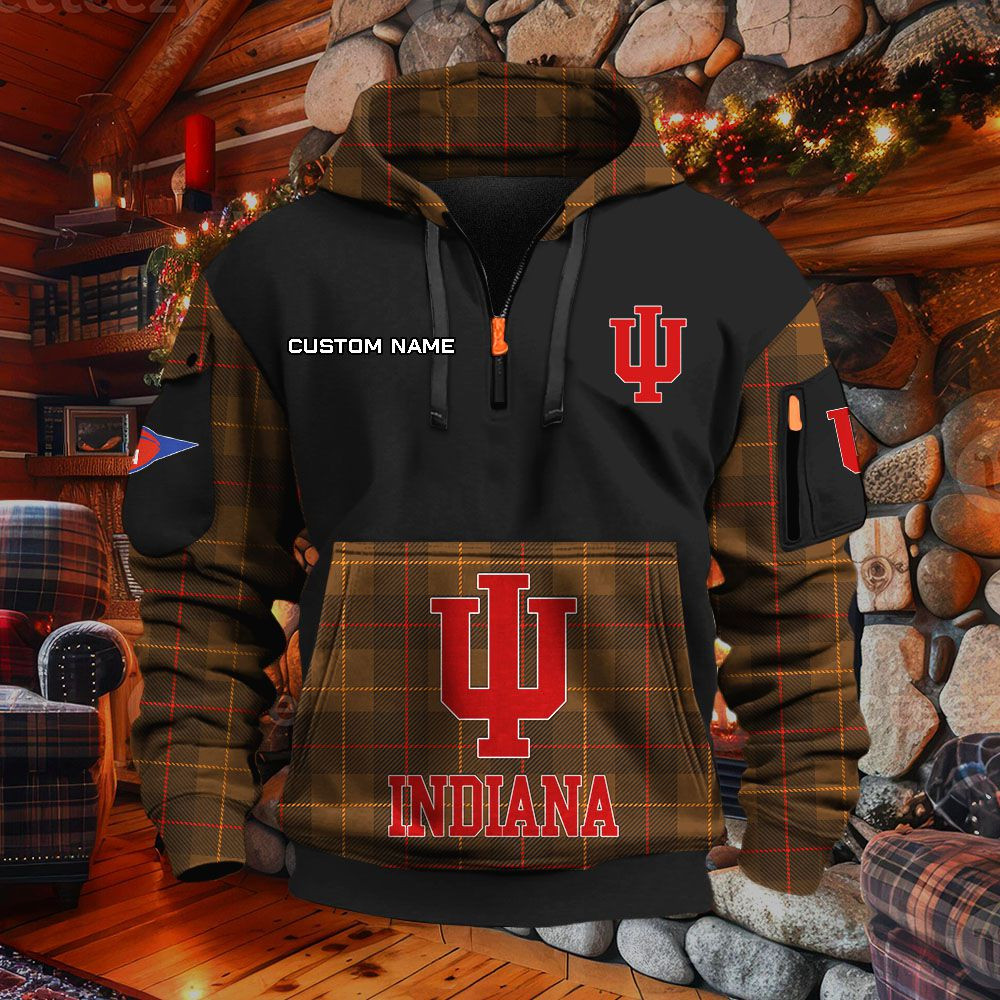 Sweat à capuche à demi-zip Indiana Hoosiers – Image 4