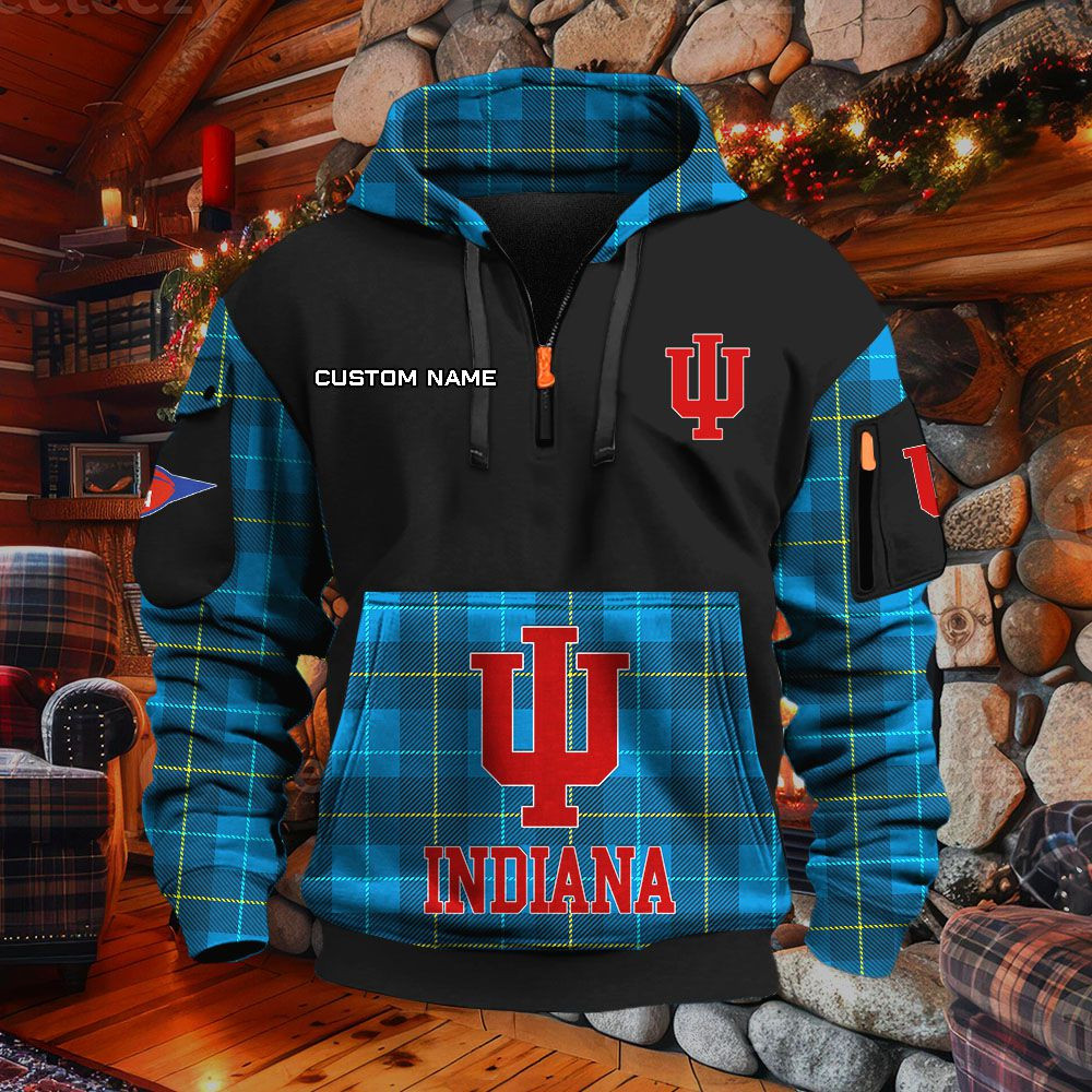 Sweat à capuche à demi-zip Indiana Hoosiers – Image 7