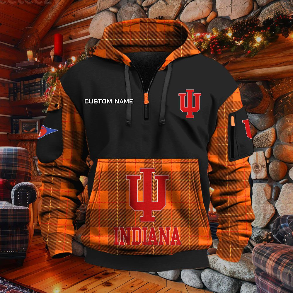 Sweat à capuche à demi-zip Indiana Hoosiers – Image 8