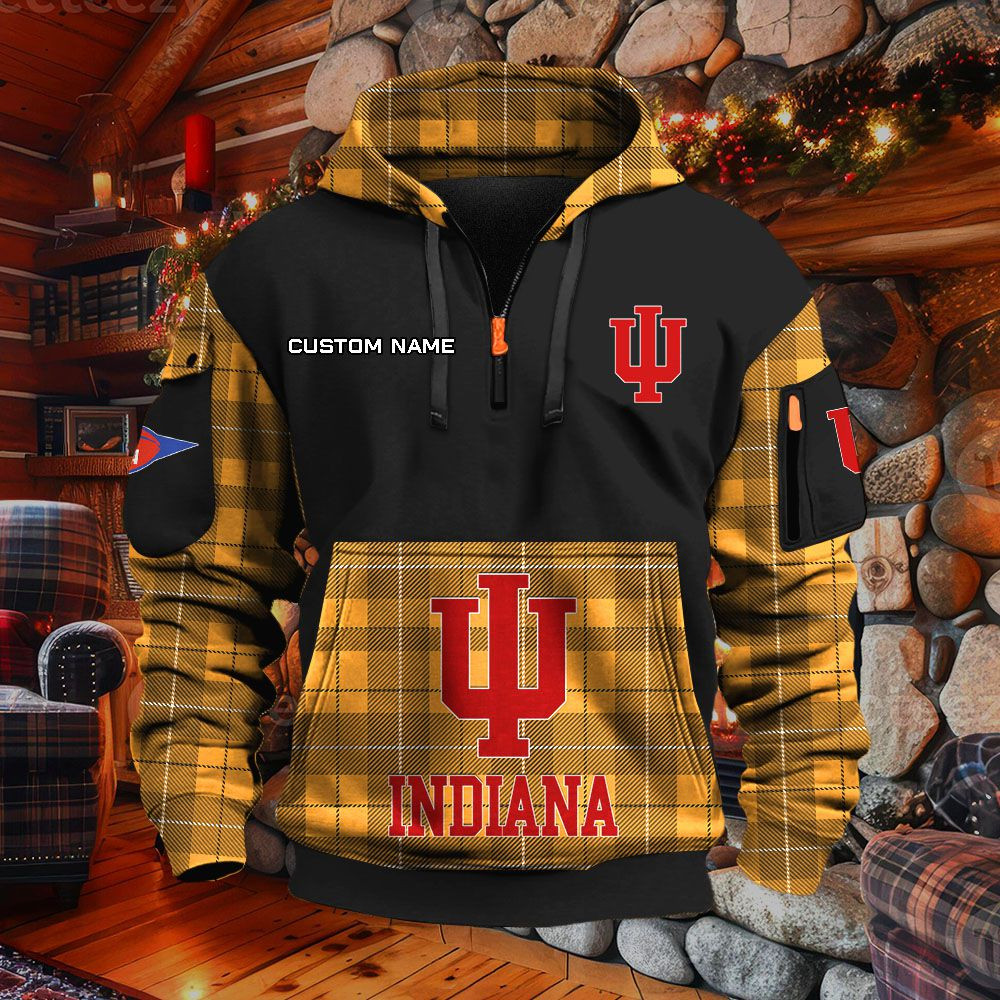 Sweat à capuche à demi-zip Indiana Hoosiers – Image 9