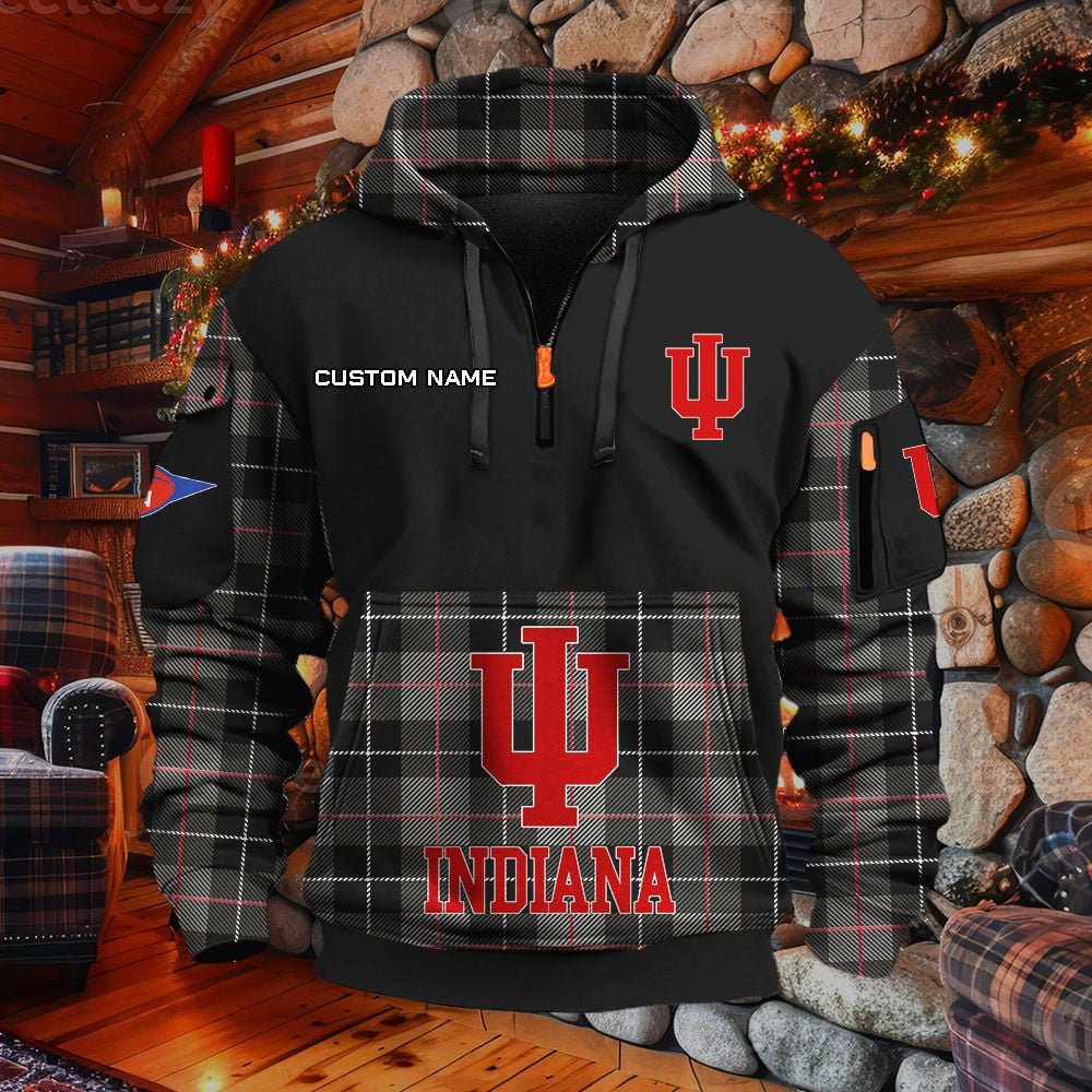 Sweat à capuche à demi-zip Indiana Hoosiers – Image 2