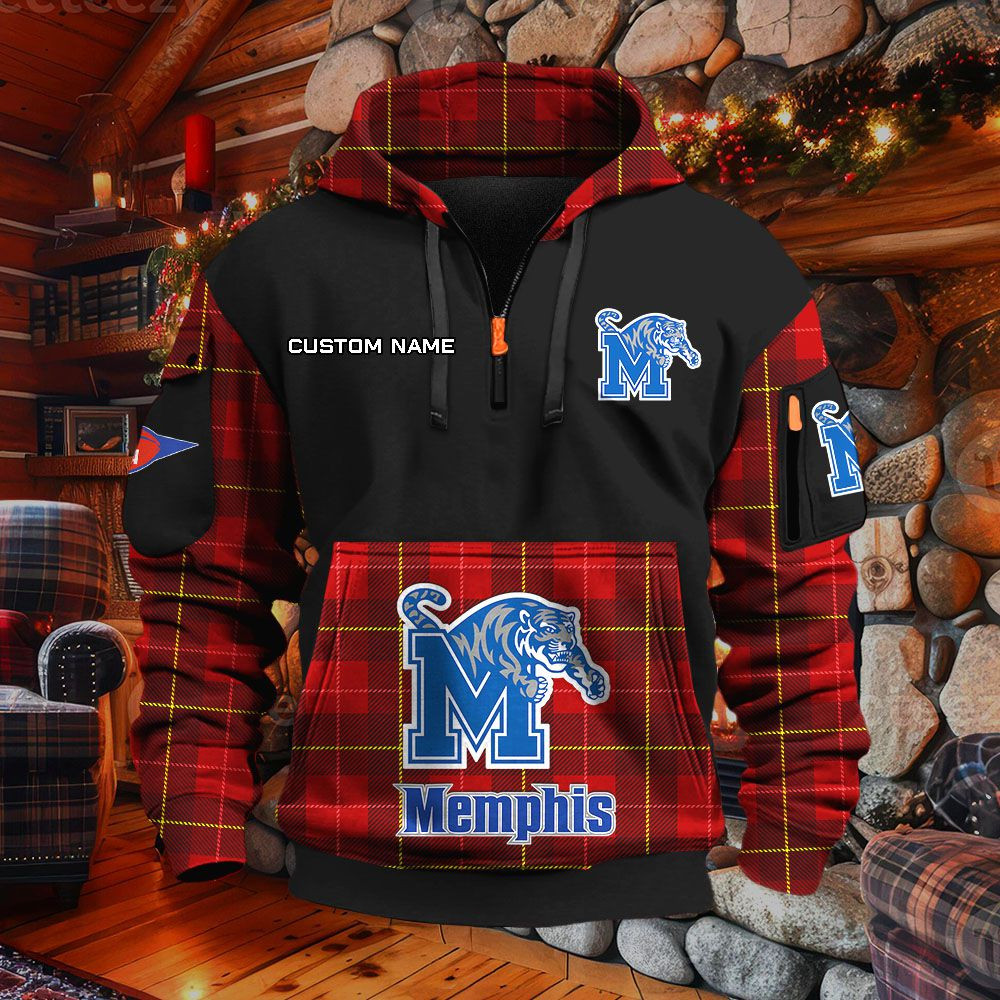 Sweat à capuche à demi-zip Memphis Tigers – Image 4