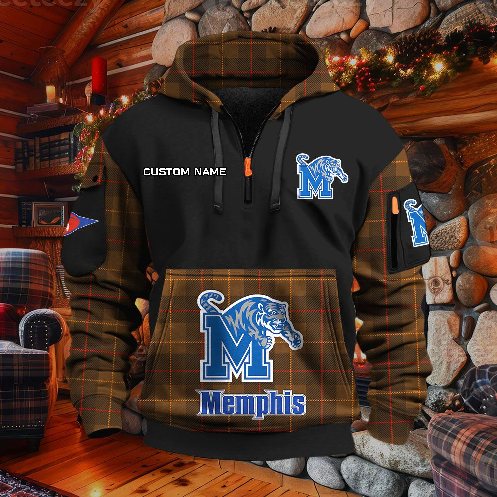 Sweat à capuche à demi-zip Memphis Tigers – Image 5