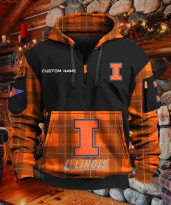 Sweat à capuche à demi-zip Illinois Fighting Illini