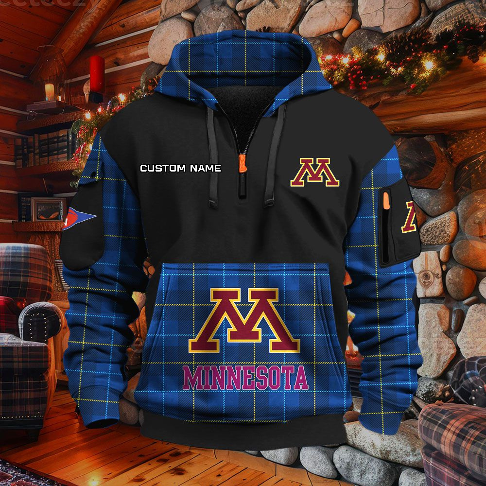 Sweat à capuche à demi-zip Minnesota Golden Gophers – Image 6