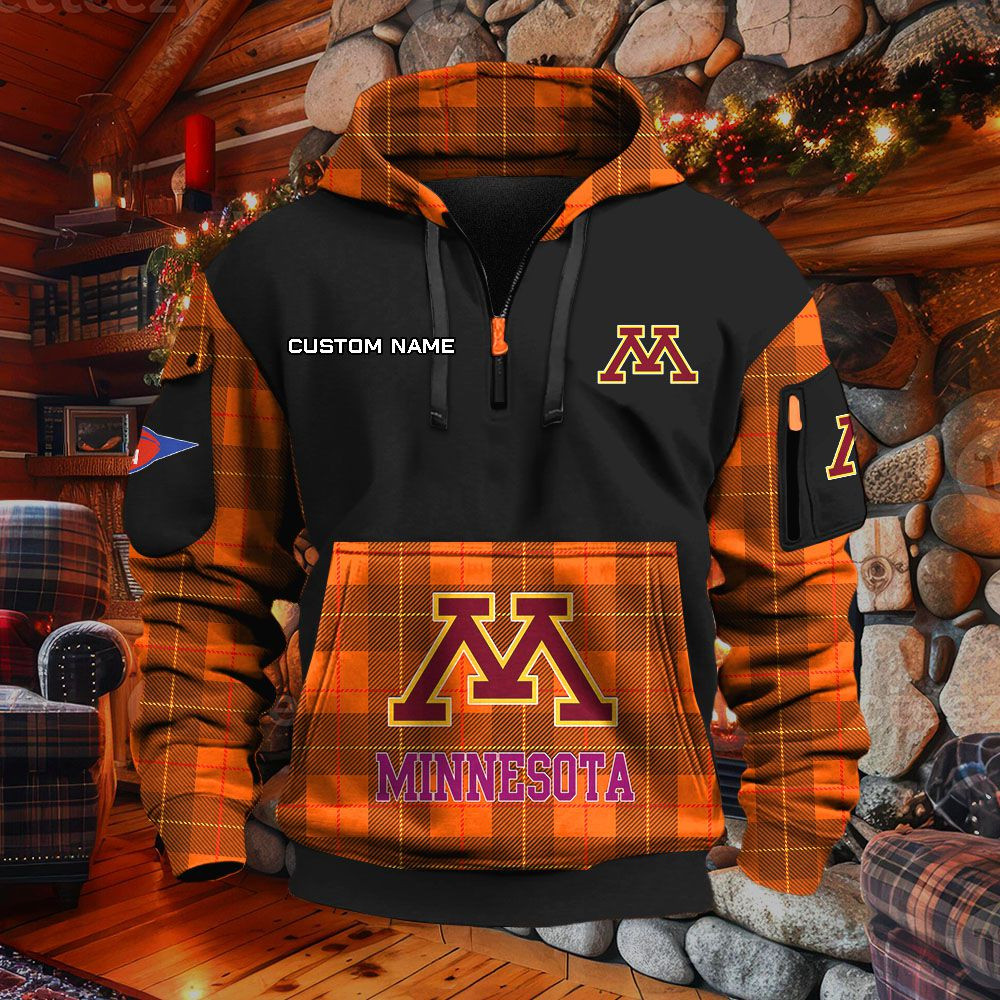 Sweat à capuche à demi-zip Minnesota Golden Gophers – Image 8