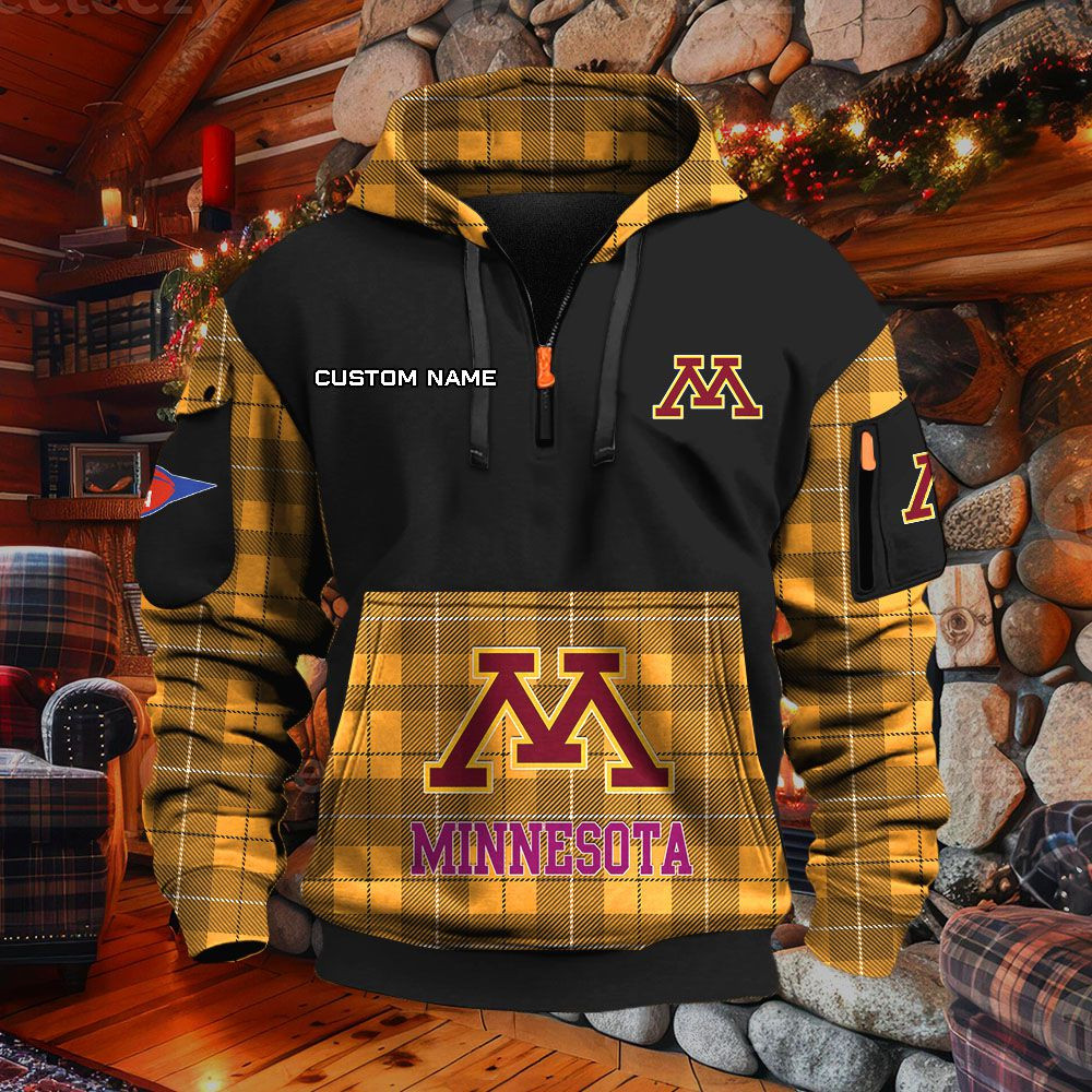 Sweat à capuche à demi-zip Minnesota Golden Gophers – Image 9