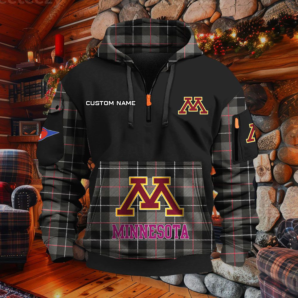 Sweat à capuche à demi-zip Minnesota Golden Gophers – Image 2