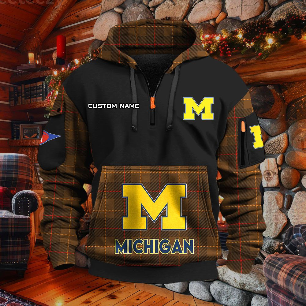 Sweat à capuche à demi-zip Michigan Wolverines – Image 5