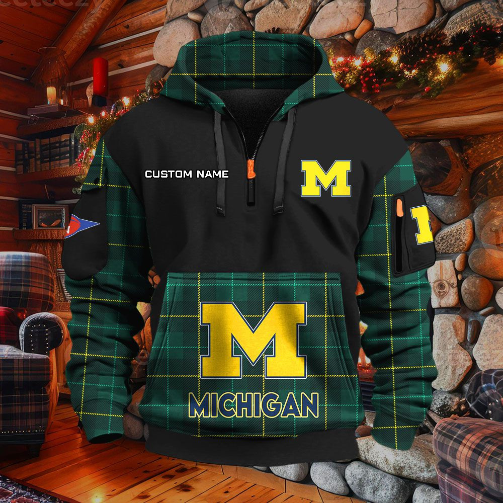 Sweat à capuche à demi-zip Michigan Wolverines – Image 6