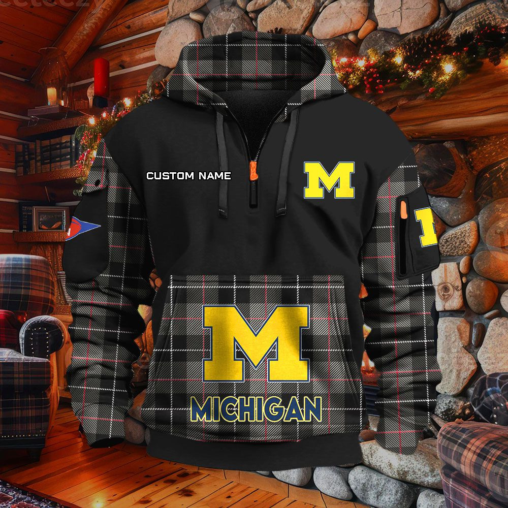 Sweat à capuche à demi-zip Michigan Wolverines – Image 2