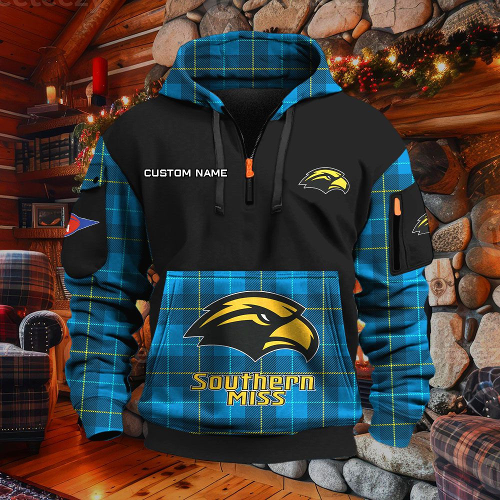 Sweat à capuche à demi-zip Southern Miss Golden Eagles – Image 7