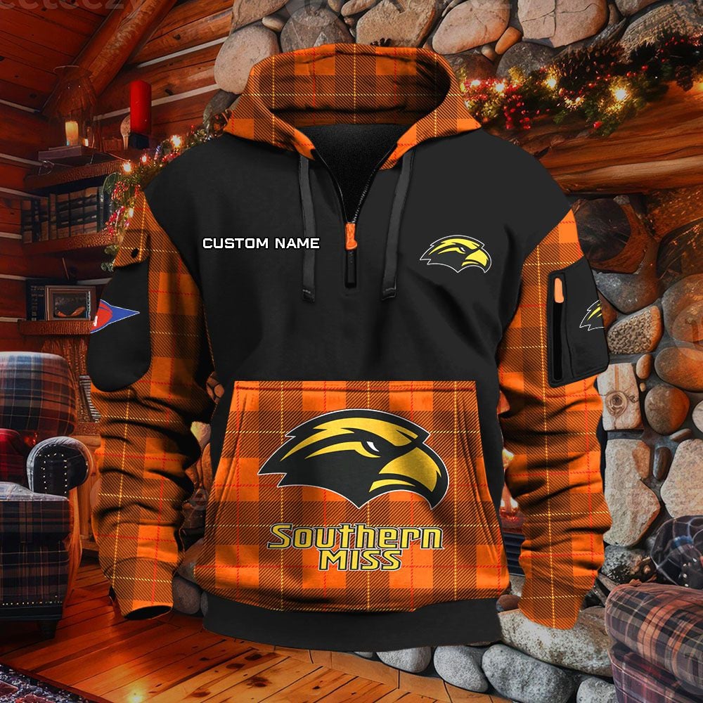 Sweat à capuche à demi-zip Southern Miss Golden Eagles – Image 8