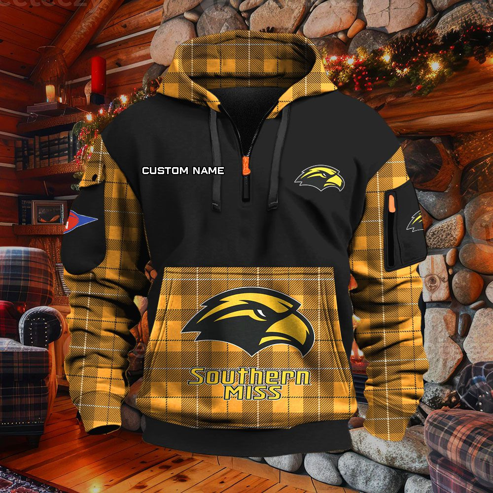 Sweat à capuche à demi-zip Southern Miss Golden Eagles – Image 9