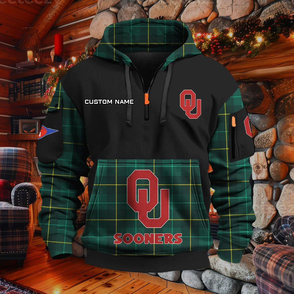 Sweat à capuche à demi-zip Oklahoma Sooners – Image 5