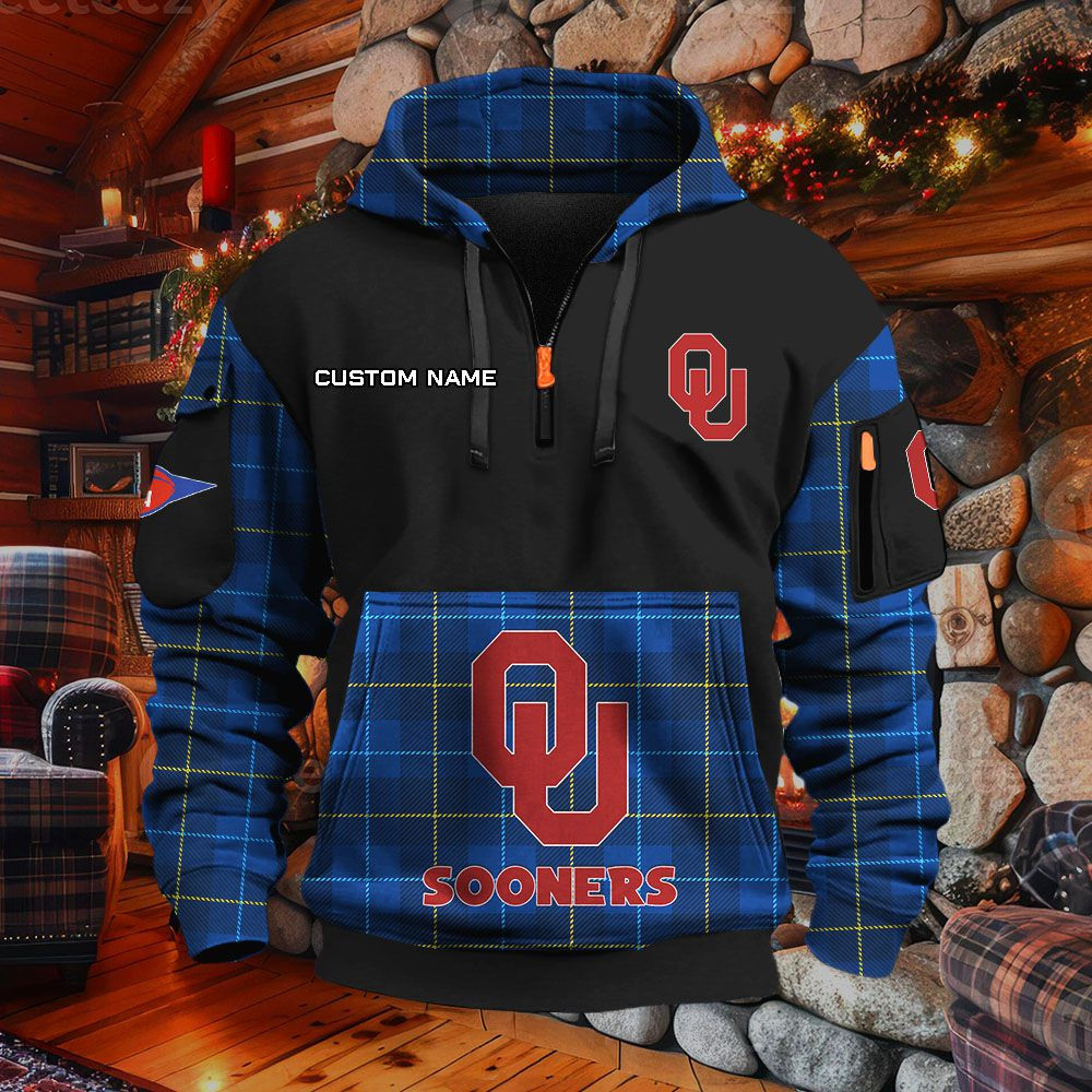Sweat à capuche à demi-zip Oklahoma Sooners – Image 6