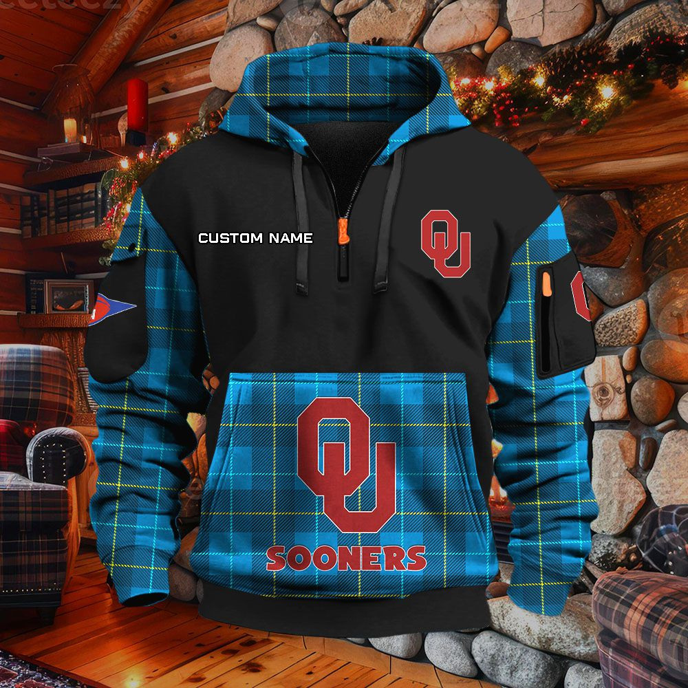 Sweat à capuche à demi-zip Oklahoma Sooners – Image 7