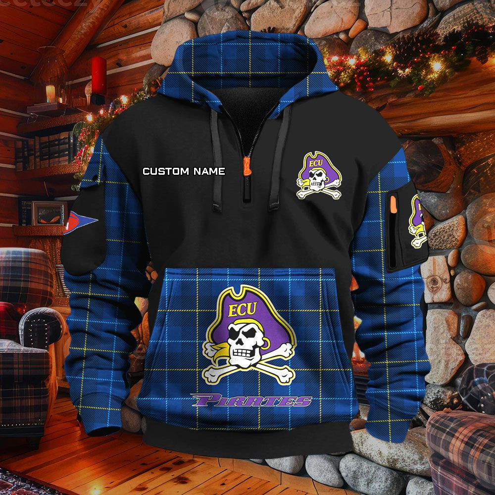 Sweat à capuche à demi-zip East Carolina Pirates – Image 6