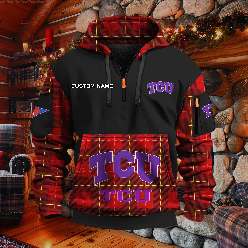 Sweat à capuche à demi-zip Tcu Horned Frogs – Image 3