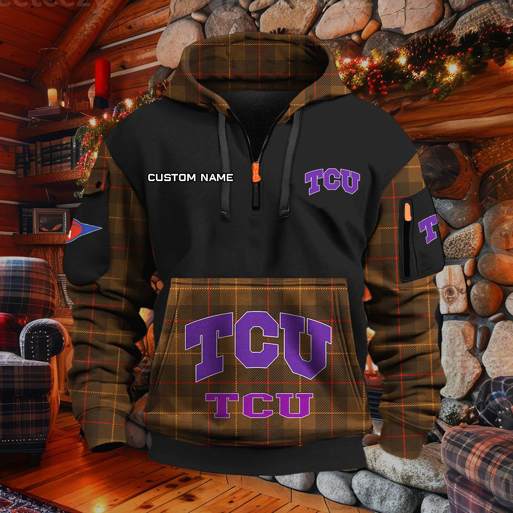 Sweat à capuche à demi-zip Tcu Horned Frogs – Image 4