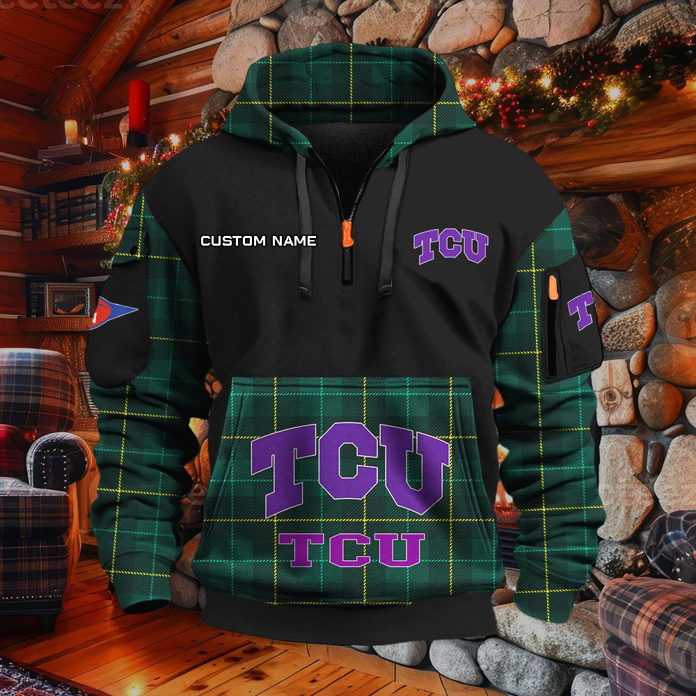 Sweat à capuche à demi-zip Tcu Horned Frogs – Image 5