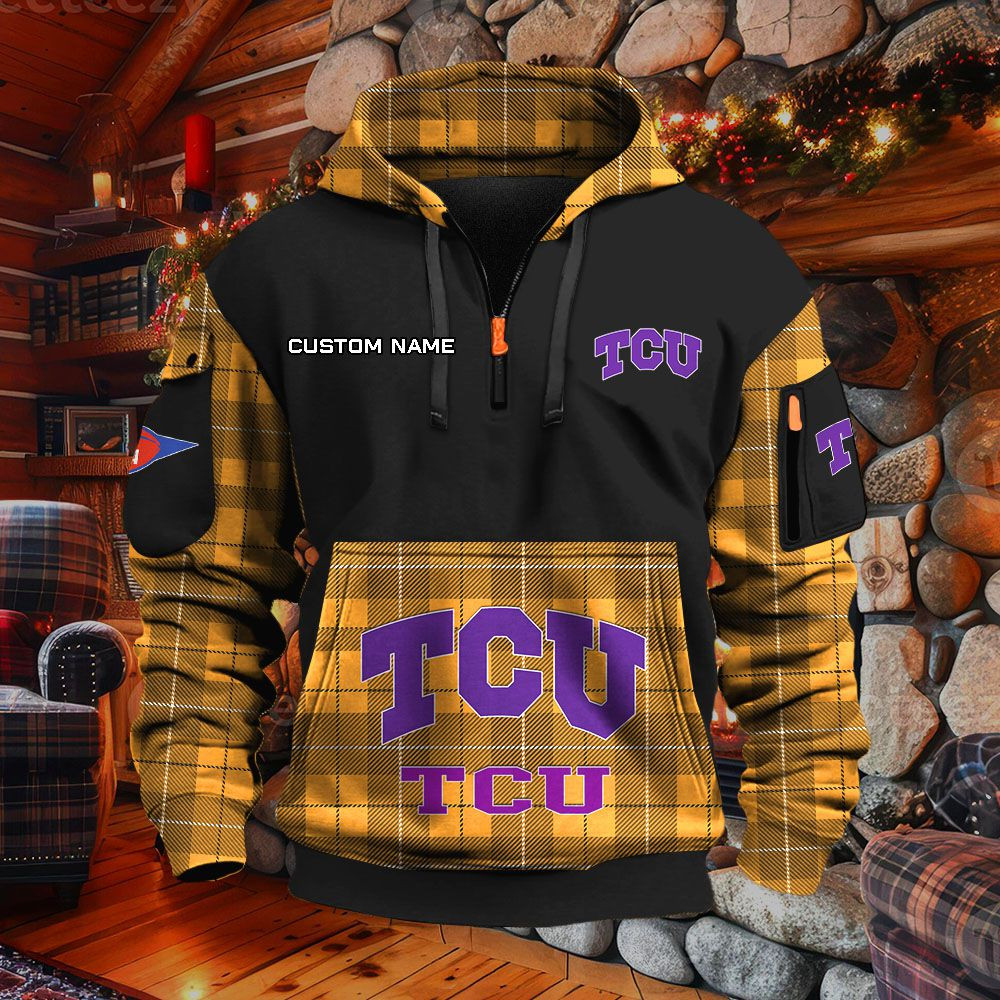 Sweat à capuche à demi-zip Tcu Horned Frogs – Image 9