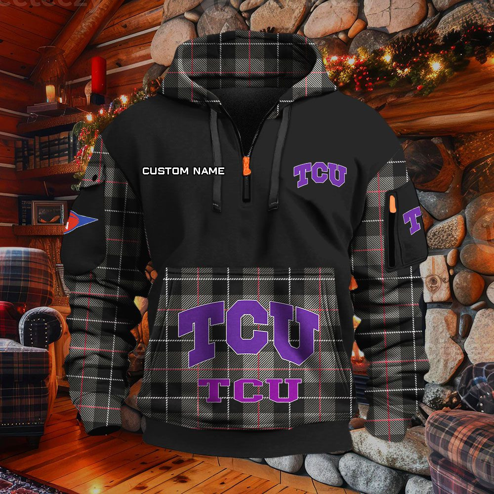 Sweat à capuche à demi-zip Tcu Horned Frogs