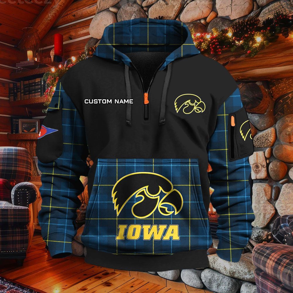 Sweat à capuche à demi-zip Iowa Hawkeyes – Image 3