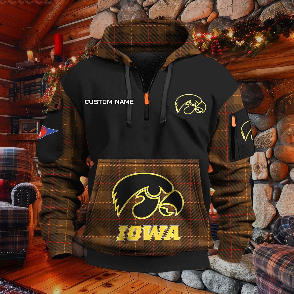 Sweat à capuche à demi-zip Iowa Hawkeyes – Image 5