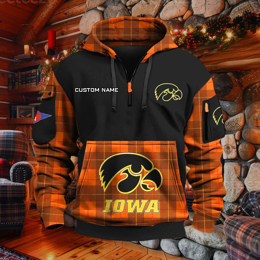 Sweat à capuche à demi-zip Iowa Hawkeyes – Image 9