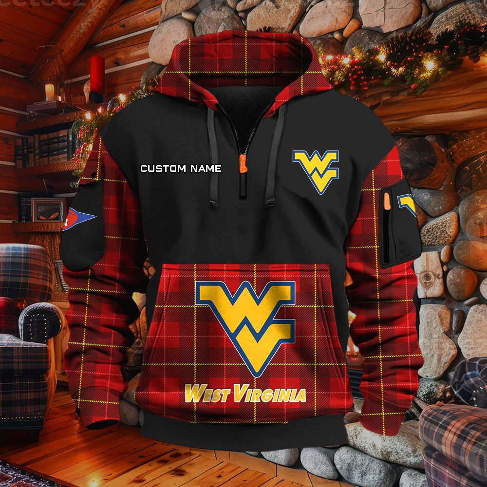 Sweat à capuche à demi-zip West Virginia Mountaineers – Image 3
