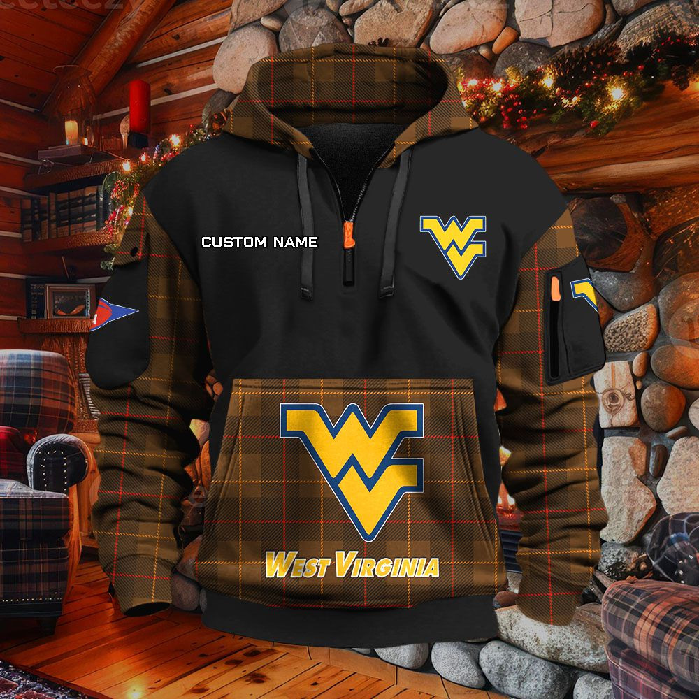 Sweat à capuche à demi-zip West Virginia Mountaineers – Image 4