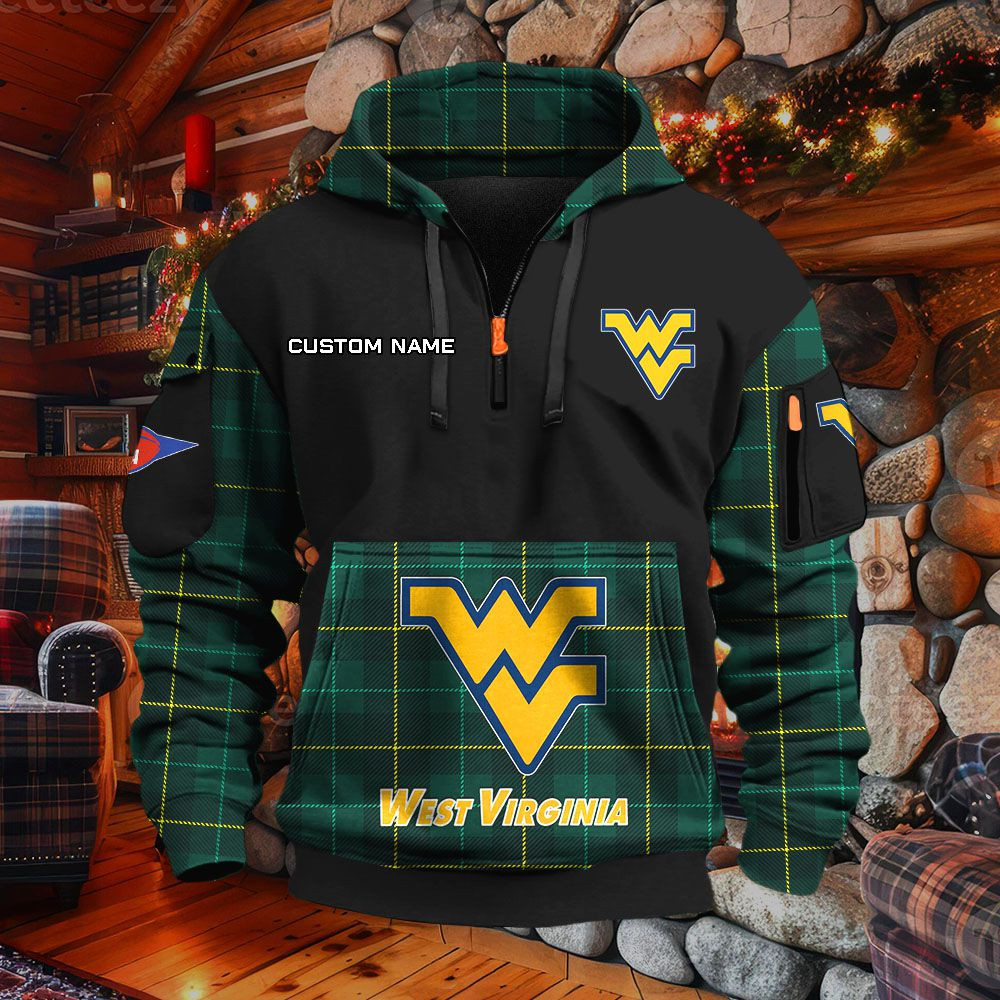 Sweat à capuche à demi-zip West Virginia Mountaineers – Image 5
