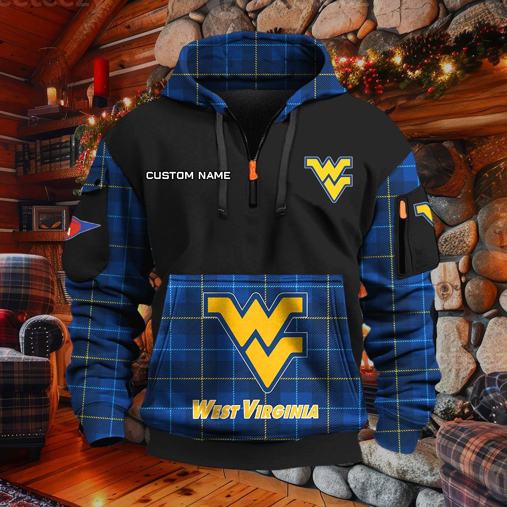 Sweat à capuche à demi-zip West Virginia Mountaineers – Image 6