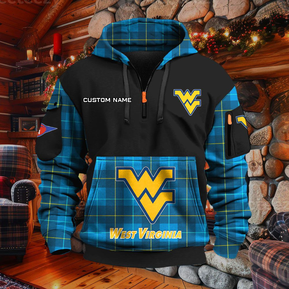 Sweat à capuche à demi-zip West Virginia Mountaineers – Image 7