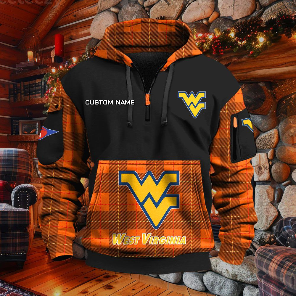 Sweat à capuche à demi-zip West Virginia Mountaineers – Image 8