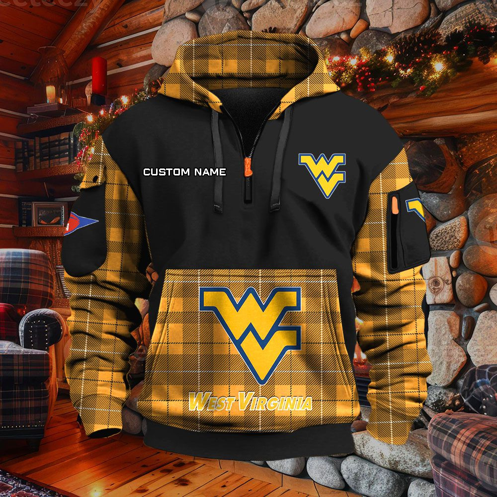 Sweat à capuche à demi-zip West Virginia Mountaineers – Image 9