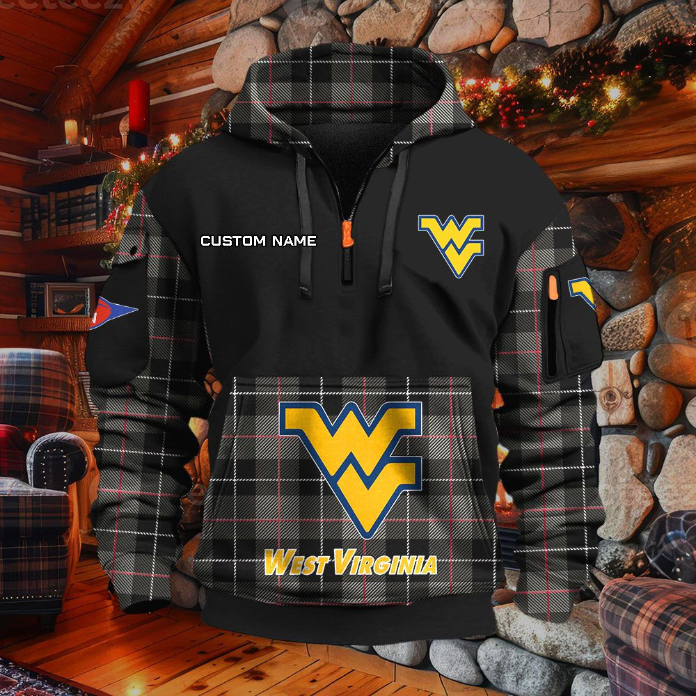 Sweat à capuche à demi-zip West Virginia Mountaineers – Image 2