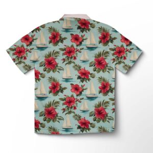 Alternative view of Chemise hawaïenne pour homme – Rêves botaniques d’île aqua