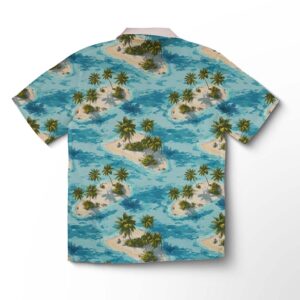 Alternative view of Chemise hawaïenne pour homme – Palmiers azur dérive insulaire