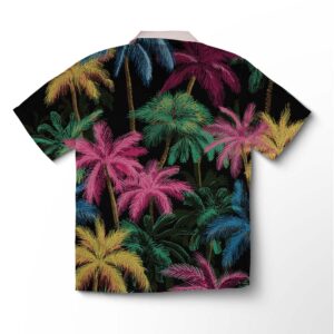 Alternative view of Chemise hawaïenne pour homme – Coucher de soleil caribéen tropical néon