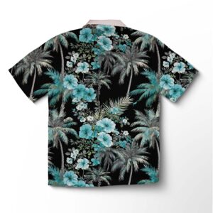 Alternative view of Chemise hawaïenne pour homme – Jardin de palmiers aqua nocturne