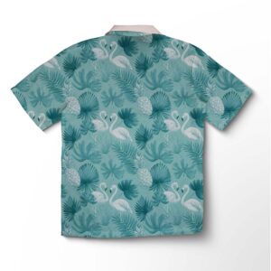 Alternative view of Chemise hawaïenne pour homme – Havre tropical flamant rose & menthe