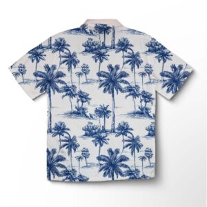 Alternative view of Chemise hawaïenne pour homme – Palmiers vintage du rivage bleu marine